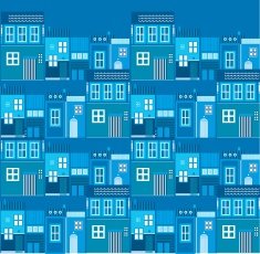 Seamless pattern witn latin american city night view