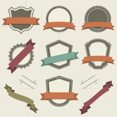 Grunge Shields Labels And Banners