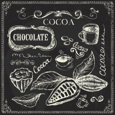 Hand drawn cocoa and chocolate doodles N2