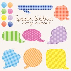 set of different speech bubbles design elements N3
