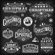 Christmas Label Set - Chalkboard N3