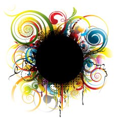 Black grunge color circle N2