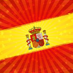Spanish holiday background Paint brush stroking flag N2