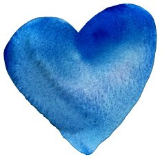 Blue painted heart
