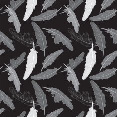 Hand Drawn Vintage Feather Seamless Pattern N3