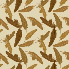 Hand Drawn Vintage Feather Seamless Pattern N4