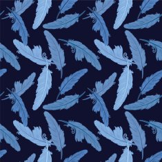 Hand Drawn Vintage Feather Seamless Pattern N5