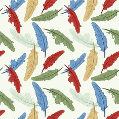 Hand Drawn Vintage Feather Seamless Pattern N7