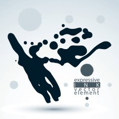Vector brush painted ink blob eps8 smudge background Graphic N2