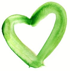 Green painted heart N2