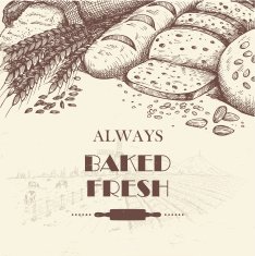 Hand drawn breads