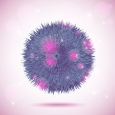 Vector purple fluffy abstract ball detailed illustration