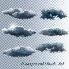 Set of transparent clouds Vector N2