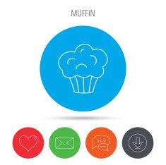 Muffin icon Cupcake dessert sign N6