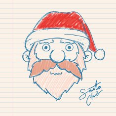 Santa Claus Hand Drawing on Paper N2