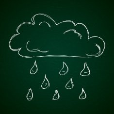 Simple doodle of a cloud with rain N2