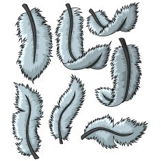 Feathers cartoon concept set N2