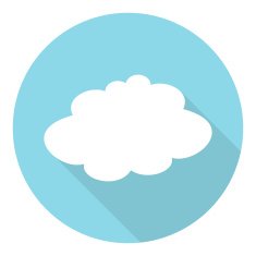 White paper cloud in flat style with long shadow N2