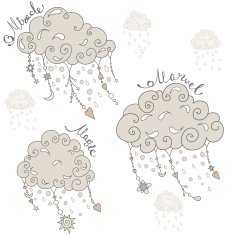 Clouds with pendants and ornaments