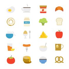 Breakfast Flat Icons color N2