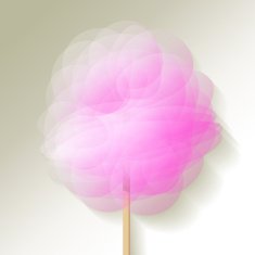 Candy floss white on a grey background