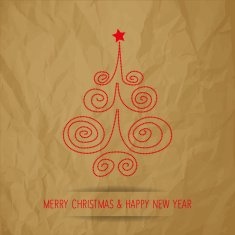 Christmas Tree dots red on a brown background