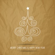 Christmas Tree dots white on a brown background