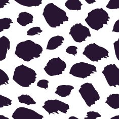 Hand painted seamless animal pattern with brushstrokes Black and white N2