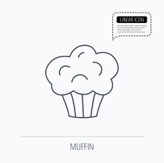 Muffin icon Cupcake dessert sign N7