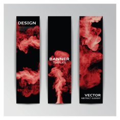 Template of banner with abstract smoky shapes N2