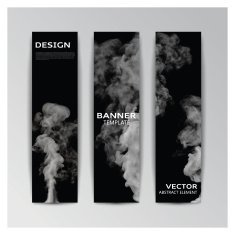 Template of banner with abstract smoky shapes N4