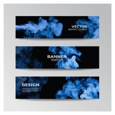 Template of banner with abstract smoky shapes N6