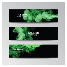 Template of banner with abstract smoky shapes N8