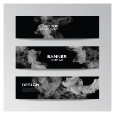 Template of banner with abstract smoky shapes N9