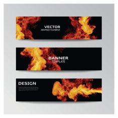 Template of banner with abstract smoky shapes N10