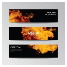 Template of banner with abstract smoky shapes N18