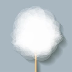 Candy floss white on a grey blue background
