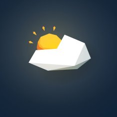Low poly weather icon Forecast symbol in modern 3d design