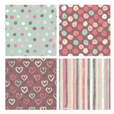Set of four pretty rustic seamless patterns