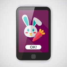 Pet rabbit flat icon with long shadow eps10 N2