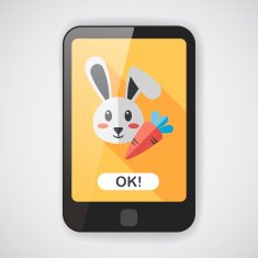 Pet rabbit flat icon with long shadow eps10 N3