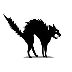 Vector Black Aggressive Cat N2