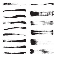 Vector set of brush strokes