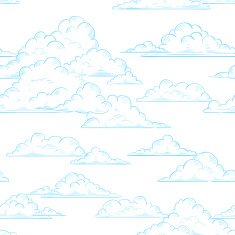 Clouds seamless pattern hand-drawn illustration