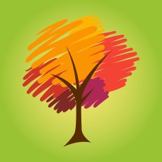 Abstract Brush Stroke Tree