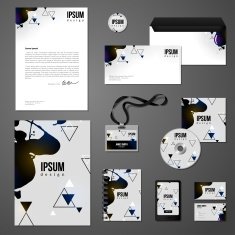 Corporate identity template with Paint Splash and Triangles
