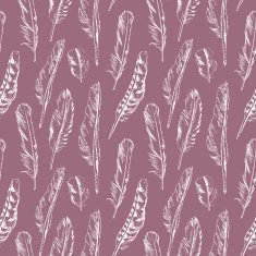 Hand drawn seamless pattern of different types birds feather N2