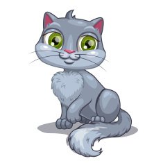 Cartoon gray cat N2