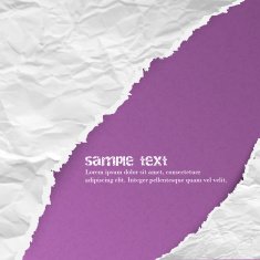 Ragged torn paper on purple background vector illustration