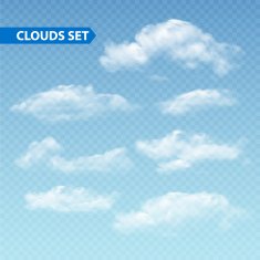 Set of transparent different clouds Vector N2